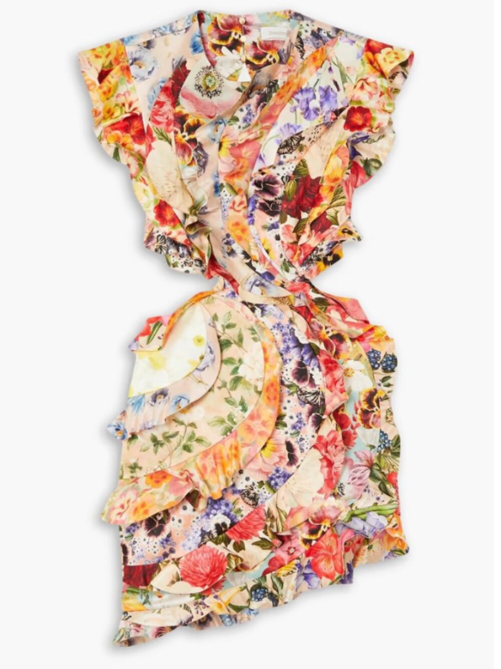 Zimmermann "Wonderland" Floral Ruffle Dress  - Size 3 (AU)
